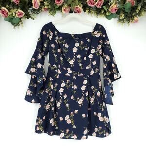 Showpo. Break My Heart Dress in Navy Floral Print